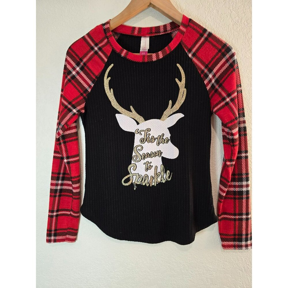 NoBo Women's Christmas 3/4-Sleeve Tee Shirt Tis the Season to Sparkle Size Small